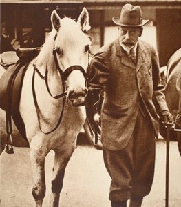 Le roi George et son poney préféré Jock, années 1930 - English Photographer