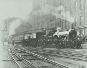 Dernier train à voie large quittant la gare de Paddington, 1892