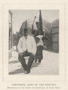 Lerothodi, roi des Basutos, présenté au duc de Cornouailles au Cap