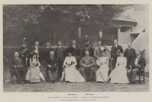 La visite de Lord Curzon à Lucknow, un groupe à la maison du gouvernement
