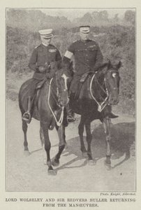 Lord Wolseley et Sir Redvers Buller revenant des manœuvres