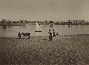 Louxor, Vue générale du temple de Louxor depuis le Nil
