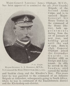 Major-Général L J Oliphant, MVO, commandant du district intérieur à partir du 1er janvier 1903 - English Photographer