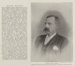 Major Allan Wilson, commandant une Partie des Troupes de la British South Africa Company dans la Guerre de Matabili