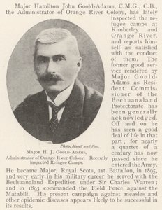 Major H J Goold-Adams, administrateur de la colonie de la rivière Orange, récemment inspecté les camps de réfugiés - English Photographer