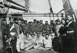 Prisonniers maoris à bord d