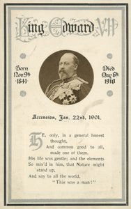 Carte commémorative, Roi Édouard VII - English Photographer