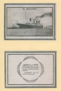 Carte commémorative du capitaine E J Smith du Titanic