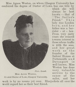 Mlle Agnes Weston, créée docteur en droit, Université de Glasgow