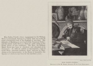 Mlle Baden-Powell, fiancée à Sir W Berry, président du Parlement du Cap - English Photographer