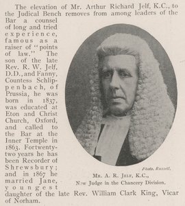 M. A R Jelf, KC, nouveau juge de la division de la chancellerie