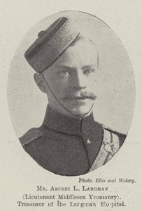 M. Archie L Langman, lieutenant de la Yeomanry du Middlesex, trésorier de l