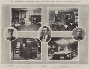La prochaine tournée de M. Chamberlain, HMS Good Hope, équipée pour le voyage