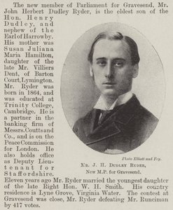 M. J H Dudley Ryder, nouveau député pour Gravesend