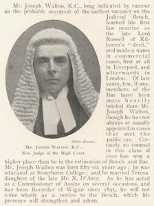 M. Joseph Walton, KC, nouveau juge de la Haute Cour