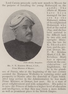 M. P N Krishna Murti, CIE, Premier ministre de Mysore