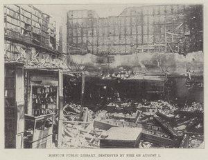 Bibliothèque publique de Norwich, détruite par un incendie le 1er août - English Photographer