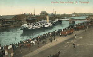 Bateau à vapeur à aubes de Londres arrivant à Great Yarmouth, Norfolk