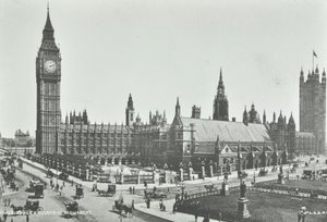 Parliament Square, Westminster LB : vue vers Big Ben et les Chambres du Parlement, 1895