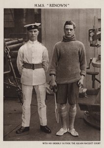 Prince de Galles avec son ordonnance à bord du HMS Renown