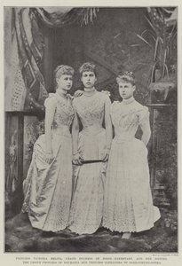Princesse Victoria Melita, grande-duchesse de Hesse-Darmstadt, et ses sœurs, la princesse héritière de Roumanie et la princesse Alexandra de Saxe-Cobourg-Gotha