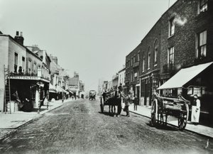 Putney High Street, vue vers le pont, 1885
