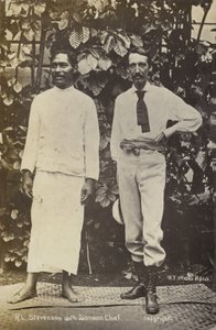 Robert Louis Stevenson avec un chef samoan - English Photographer