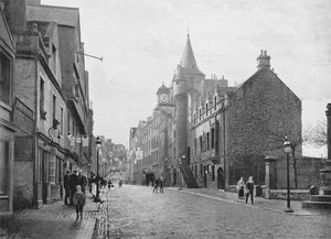 Écosse : Canongate Tolbooth, Édimbourg (photo n/b)