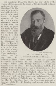 Sir C P Ilbert, KCSI, nouveau greffier de la Chambre des communes - English Photographer