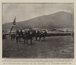 Sir F Forestier-Walker passant en revue les volontaires du Cap, les Highlanders défilant - English Photographer