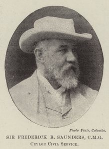 Sir Frederick R Saunders, CMG, service civil de Ceylan - English Photographer