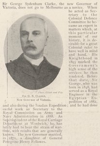 Sir G S Clarke, nouveau gouverneur de Victoria
