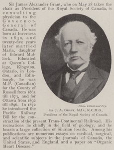 Sir J. A. Grant, MD, KCMG, président de la Société royale du Canada