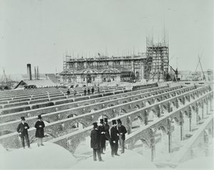 Égout de Southern Outfall, Crossness: travaux de construction, 1865