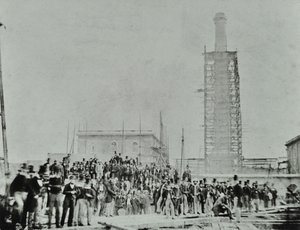 Égout de Southern Outfall, Crossness: dignitaires sur le site, 1865