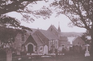 Église Saint-Brelade, 1111 après J.-C., Jersey (photo n/b) - English Photographer