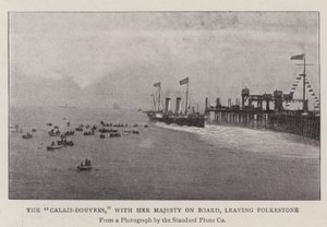 Le Calais-Douvres, avec Sa Majesté à bord, quittant Folkestone - English Photographer