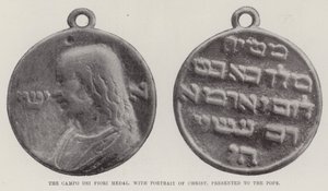 La médaille Campo dei Fiori, avec portrait du Christ, présentée au Pape