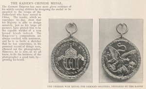 La médaille de guerre chinoise pour les soldats allemands, conçue par le Kaiser - English Photographer