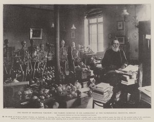 La mort du professeur Virchow, le célèbre scientifique dans son laboratoire à l
