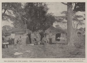 Les combats sur le Gambia, le camp du gouverneur à Bullal pendant l