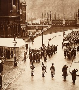 Le cortège funèbre se formant à Westminster Hall, 1936