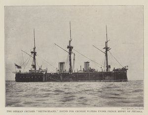 Le croiseur allemand Deutschland, en route pour les eaux chinoises sous le prince Henri de Prusse