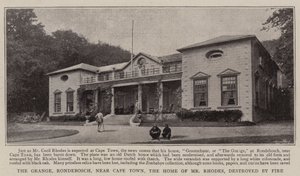 La Grange, Rondebosch, près du Cap, la maison de M. Rhodes, détruite par le feu - English Photographer