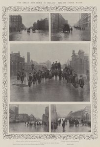 La grande tempête de pluie en Irlande, Belfast sous l