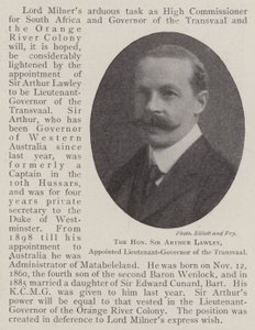 Le Honorable Sir Arthur Lawley, nommé Lieutenant-Gouverneur du Transvaal