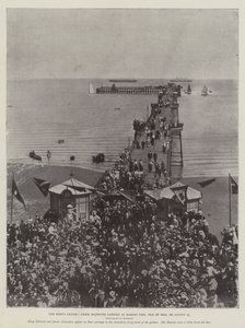 La croisière du roi, leurs majestés débarquant à Ramsey Pier, île de Man, le 25 août