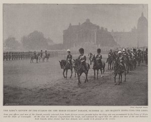 La revue des gardes par le roi sur la parade des Horse Guards, 27 octobre, Sa Majesté inspectant les lignes - English Photographer