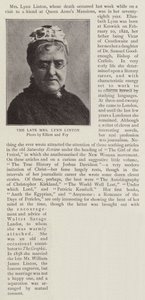Feu Mme Lynn Linton