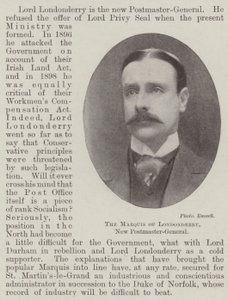 Le marquis de Londonderry, nouveau ministre des Postes